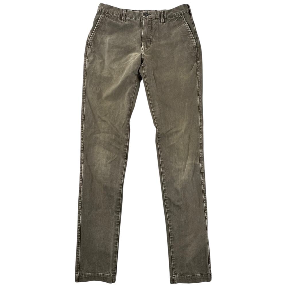 Uniqlo Olive Green Slim Fit Chino Pants Stretch Casual - Measures 28x30